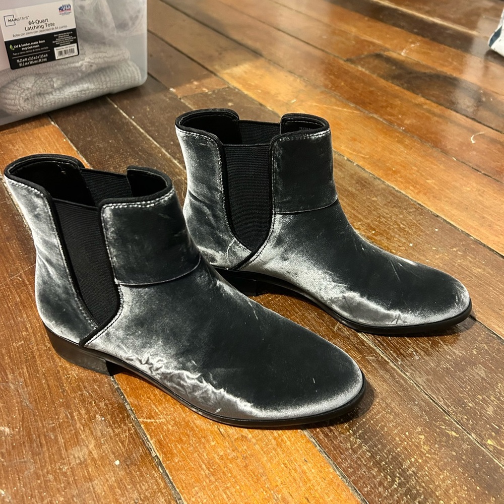 Ann Taylor Velvet Ankle Boots